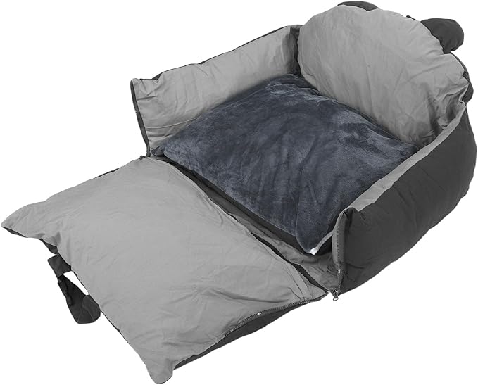 Dog Car Seat, Washable Soft PP Cotton Cushion Pet Carrier for Small Medium Dogs Cats, Universal Pet Bed Booster with Safety Belt, Accessories