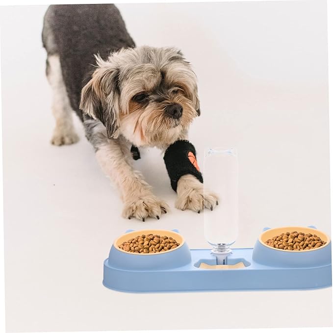 Automatic Cat Dog Feeder Double-Bowl Pet Feeder Cat Food Dispenser Water Container