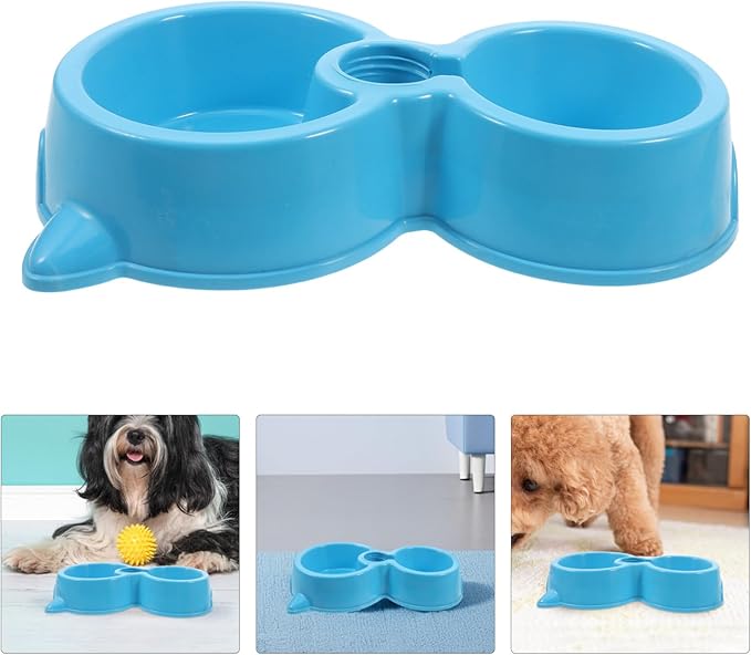 UPKOCH Automatic Dog Water Dispenser with Dual Bowls Cat Food Water Bowl for Dogs Puppies Kittens and Easy to Detachable Material