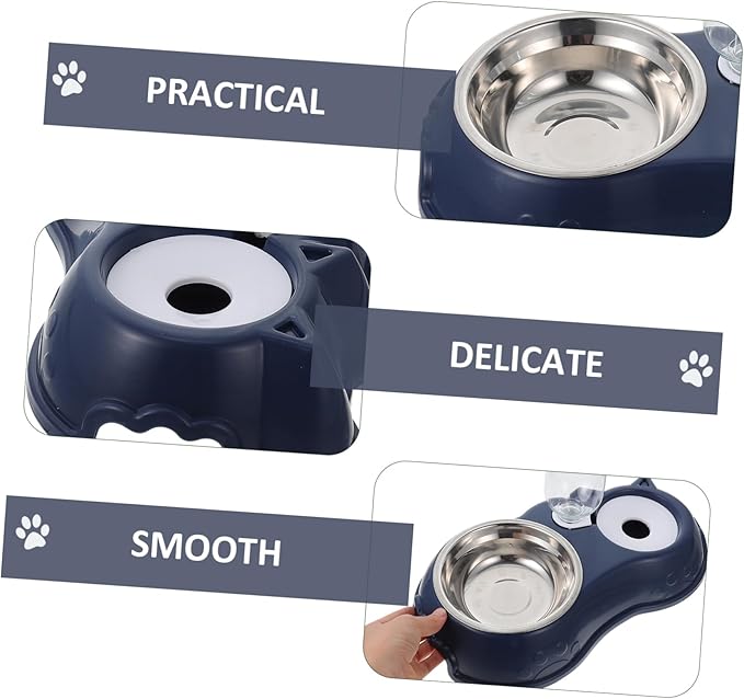 1 Set Automatic Pet Feeder and Water Dispenser Dual Bowl and Cats Easy Volume Observation for Busy Pet Owners Convenient Feeding