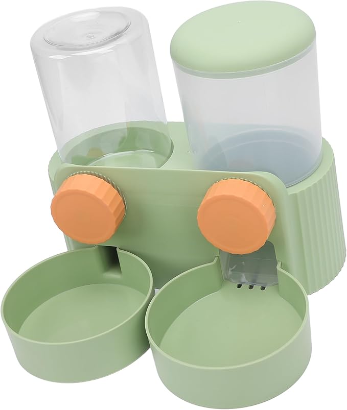 Automatic Food Feeder and Waterer Set,Automatic Pet Feeder Small Medium Pets Dogs Cats Food Feeder 2 in 1 Water Dispensers for Small Animals Rabbits Guinea Pigs Kittens and Dogs