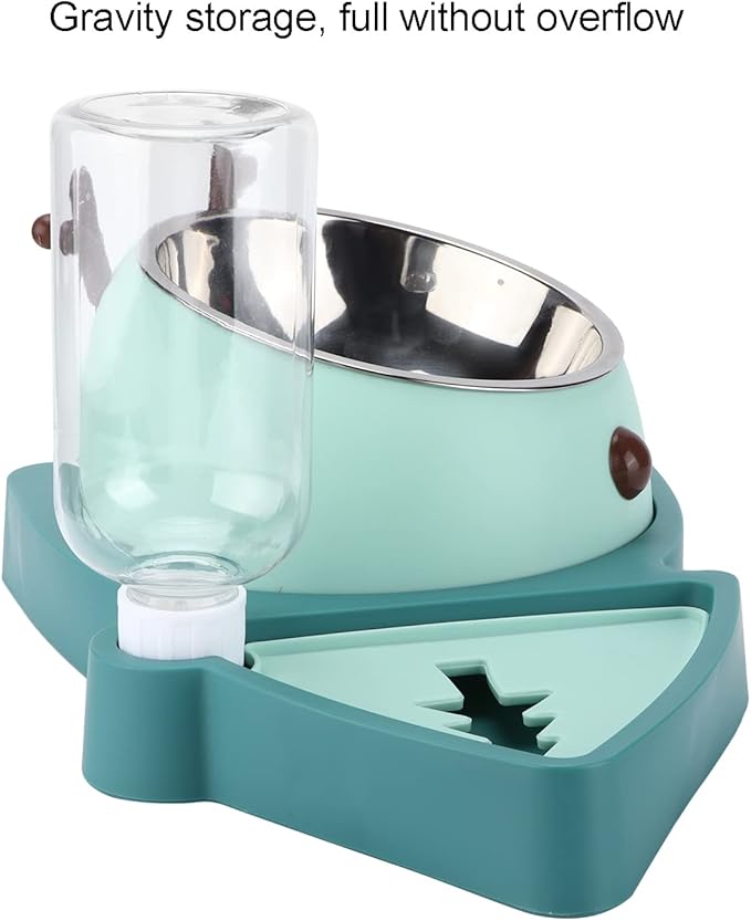 Raised Cat Dog Bowls, Pet Food Feeder and Automatic Water Dispensers Set with Detachable Stainless Steel Bowl, Elevated Tilted Pet Water and Food Feeder Set for Cats Dogs Kitten