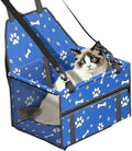 Foldable Dog Car Seat Waterproof Oxford Dog Booster Seat for Small and Medium Dogs, Pet Travel Carrying Bag with Breathable Mesh (Blue)