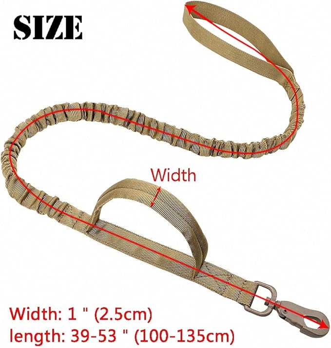 Military Tactical Dog Collar Leash German Shepard Medium Large Dog Collars Lead for Walking Training Dog Collar Control Handle Yellow M