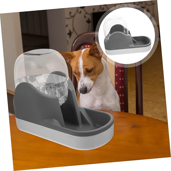 1pcs Cat Water Dispenser Large Capacity Automatic Gravity Pet Feeder for Dogs and Cats Bite-Resistant and Shatter-Resistant Plastic Easy to Clean and Removable Bowl Stylish Grey