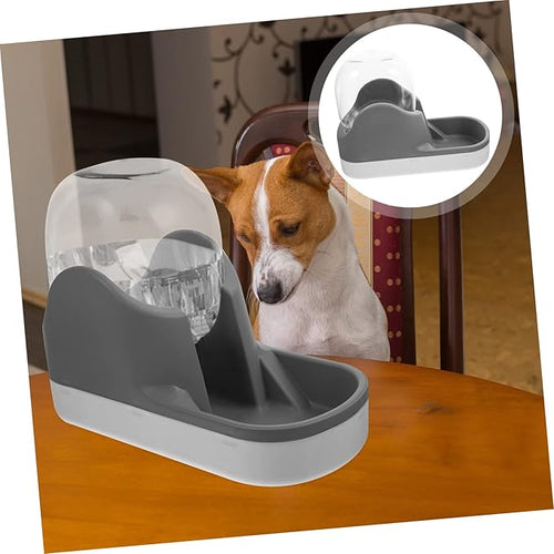1pcs Cat Water Dispenser Large Capacity Automatic Gravity Pet Feeder for Dogs and Cats Bite-Resistant and Shatter-Resistant Plastic Easy to Clean and Removable Bowl Stylish Grey