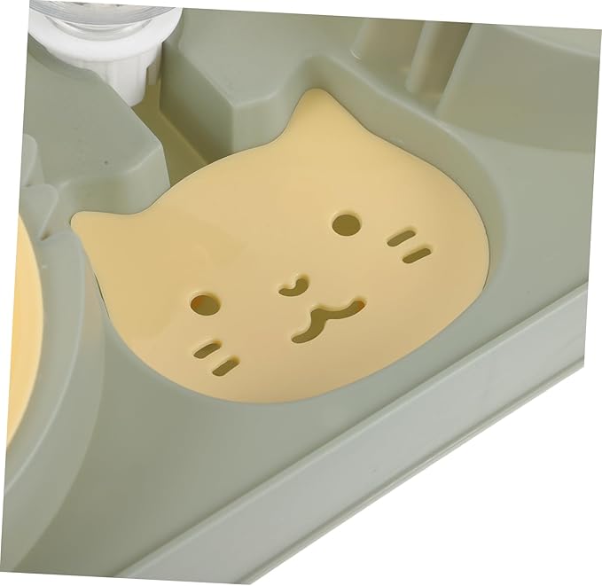 Happyyami Cat Slow Feeder Automatic Dog Bowl Raised Platform Pet Feeder and Drink Random Style
