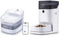 Automatic Pett Feeder with Smart Pet Water Fountain, 3.5L Timed Cat Dog Food Dispenser with App Control, Handmade Ceramic Bowl & 2.5L Cat Water Fountain for Drinking, Feeder and Water Fountain