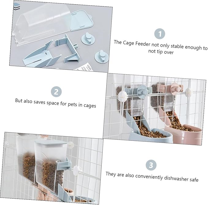 Milisten Automatic Dog Feeder 2l Hanging Pet Food Dispenser Cage Feeder for Puppies and Dogs, Large Capacity Pet Bowl Suitable for Travel and Home Use