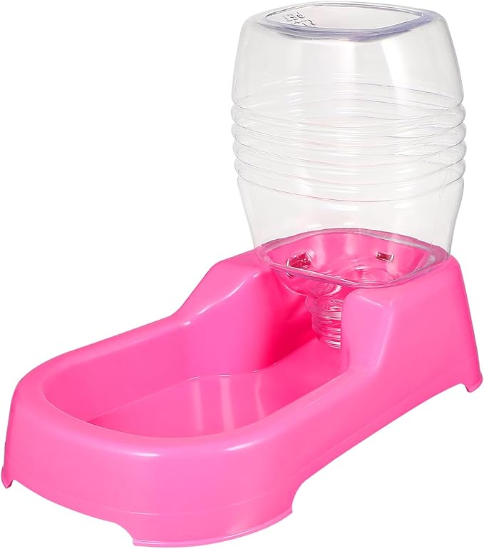 YARNOW Pink Pet Water Feeder Bowl for Dogs and Puppies Automatic Dispenser with Stable Non Spill Design Safe High Density Material for Home and Pet Shop Use