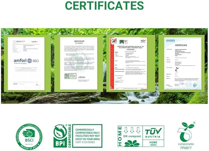 OrangeBio Certified Home Compostable Produce Bags, 800 Count, 15 x 17 Inches, Hold Up to 14 Lbs, ASTM D6400, EN 13432, US BPI & Europe OK Compost Home Certified
