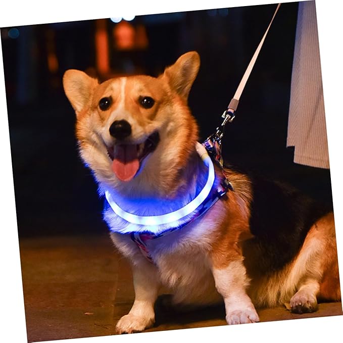 Yardwe 1set USB Rechargeable Led Pet Dog Collar Lightweight Night Safety Flashing Collar for Dogs for Evening Walks