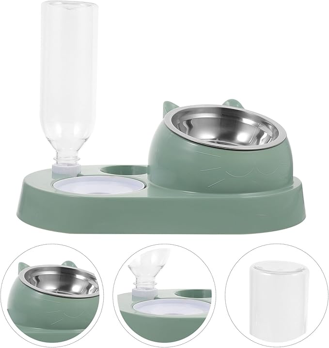 Automatic Pet Feeder and Water Dispenser for Dogs and Cats Dual Bowl Convenient One for Home and Travel