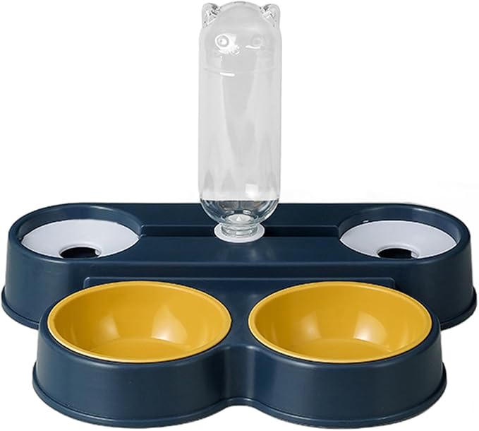 Automatic Dog Feeder, 4 in 1 Pet Food Feeders with Automatic Water Bottle Bowl, Double Bowl Cat-Food Dispenser Automatic, Pet Supplies