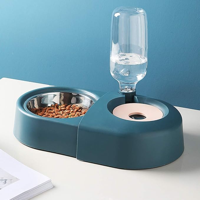Mipcase Creative Automatic Pet Feeding and Drinking Bowl Non-tip Design Removable Bowls for Cats and Dogs Convenient Dual Function for Food and Water