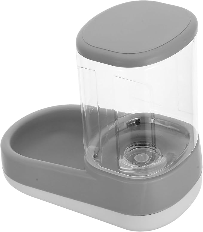 Automatic Pet Feeder and Water Dispenser Gray Gravity Dog Cat Bowl Airtight Food Container Suitable for Small and Large Dogs and Cats