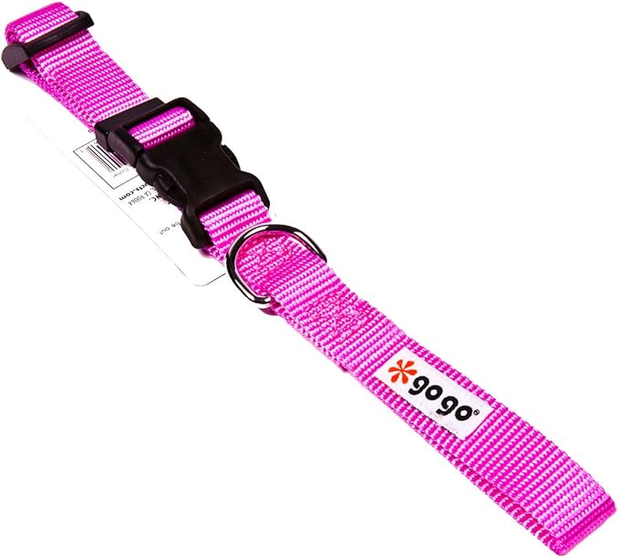 GOGO Pet Products Comfy Nylon 3/8-Inch Adjustable Pet Collar, X-Small, Pink