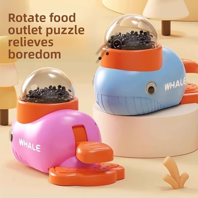 Dog Food Auto Feeder Toy Automatic Ball Launcher for Pets Interactive Mental Stimulation Training Snack Dispenser Turtle Feeder (Yellow)
