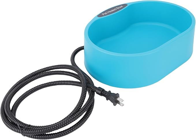 Asixxsix Heated Water Bowl, 3.7L Outdoor Anti Freeze Automatic Pet Waterer with Anti Chew Cord for Dogs Cats Chickens in Winter (US Plug 110-120V)