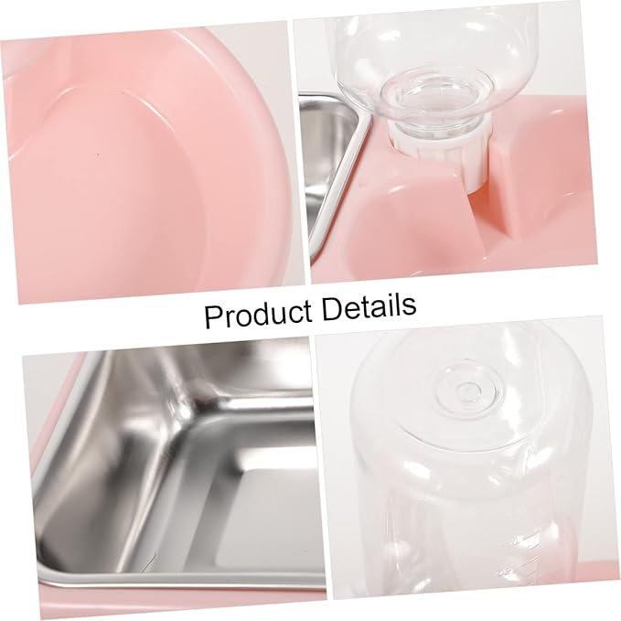 SUPVOX Automatic Pet Water Feeder Bowl for Dogs and Cats Creative Dual Drinking Tool Non-Tipping Design Smooth Surface for Home and Pet Shops Pink