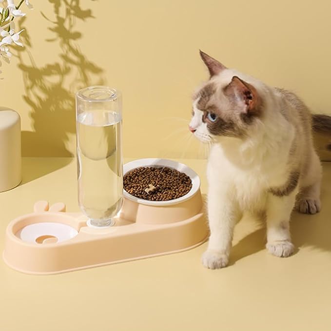 2 in 1 Dogs Feeders Automatic Cats Food Water Bowl Waterer Double Large Capacity Double Bowl Pet Supplies Pet and Water Dispenser Set