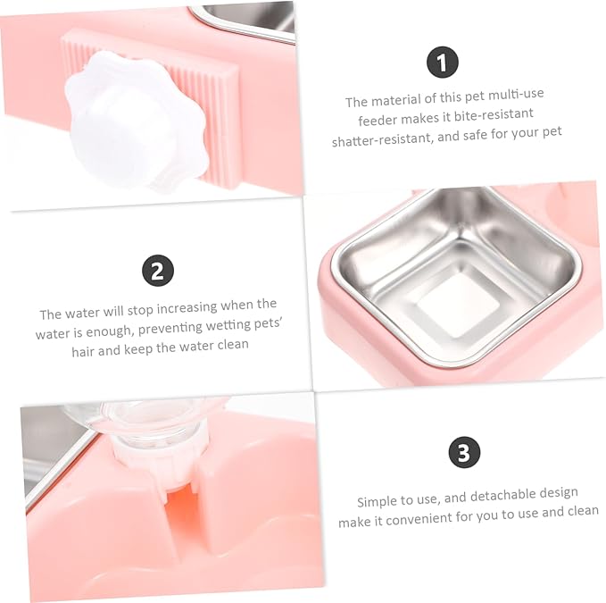 1set Hanging Automatic Pet Feeder and Water Dispenser Detachable Dog and Cat Feeding Station Convenient Wall-Mounted Bowls for Easy Installation and Cleaning Suitable for Dogs Cats