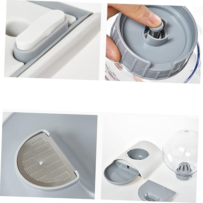 Happyyami 1pc Large Capacity Pet Water Dispenser Automatic Bubble Waterer for Dogs and Cats Easy for Home and Outdoor Use Grey