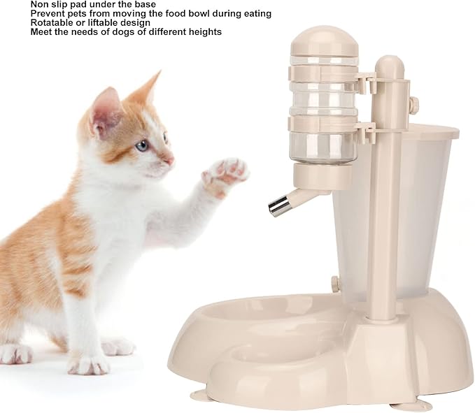 Automatic Liftable Pet Hanging Water Dispenser for Dogs and Cats, Dog Water Bottle with Feeding Bowls, Dog Water Dispenser, Cat Bowls, Cat Food Bowl, Cat Water Dispenser for Indoor Cats