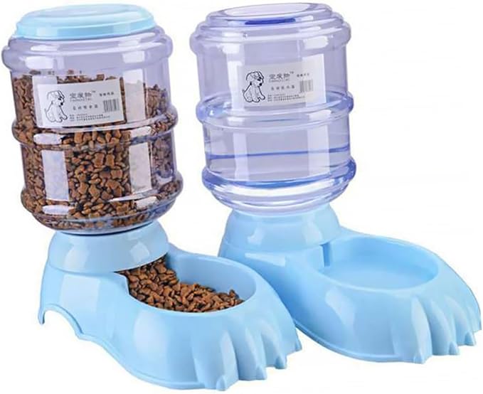 Milisten Dog Cat Automatic Feeder Portable Water Bottle Slow Feeding Bowl Non-Slip Base Cats Drinking Station