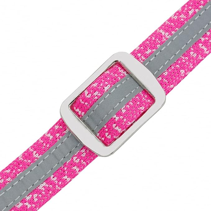 Personalized Pet Dog Collar Reflective Custom Puppy Collars Pitbull Large Dog Collar for Small Pets Chihuahua German Shepherd Pink S