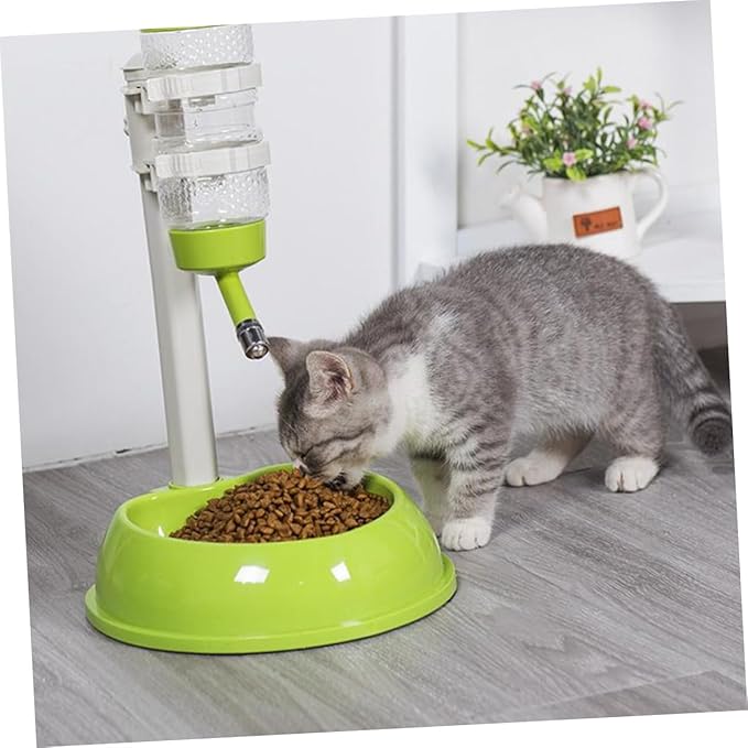 Automatic Pet Feeder and Water Dispenser for Cats Food and Water Bowl Capacity Safe and Durable Material Adorable Heart Shape Design Green