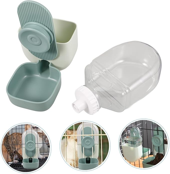 POPETPOP 3pcs Hanging Automatic Pet Water Dispenser for Dogs and Cats Compact and Leak Pet Feeding Device for Cage and Crate Use Easy Installation Mint Green