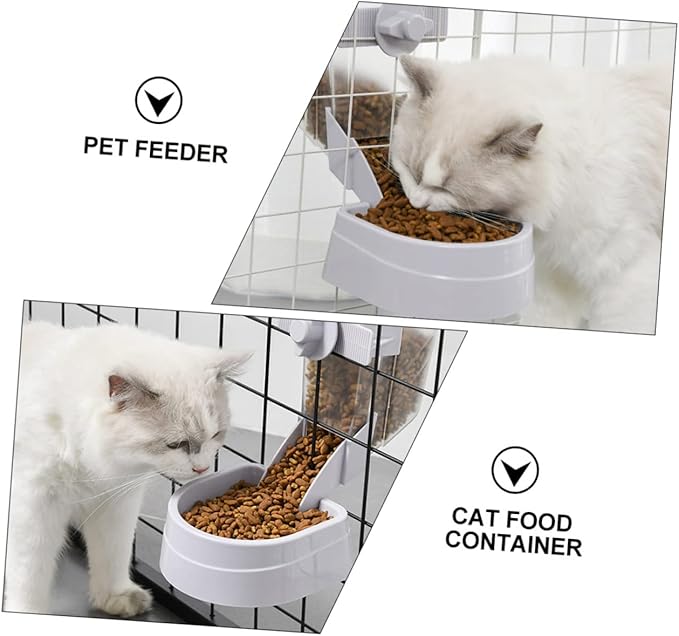 SUPVOX 1pc Hanging Pet Bowl Automatic Dog Cat Food Feeder Gray Removable Design Prevents Tipping for Crate Use Easy to Install Material for Pets