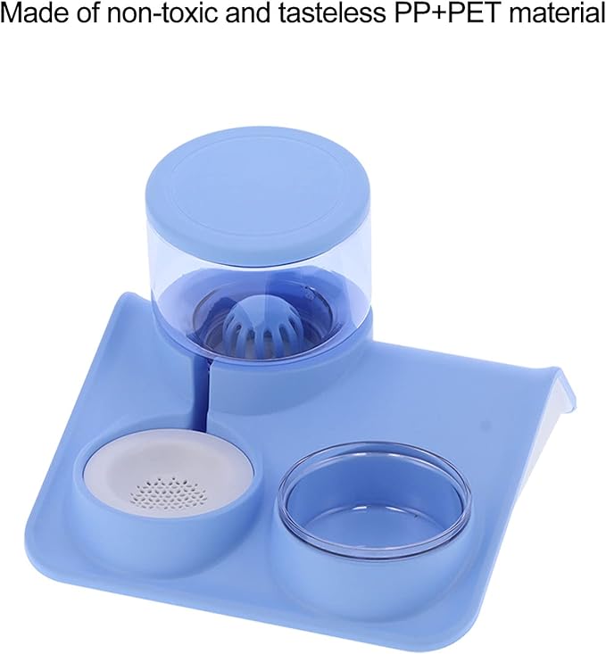 Pet Feeder, Detachable Cat 1.8L Automatic Water Dispenser Food Feeder Drinker Bowl, Pet Water Dispenser and Food Bowl Set for Dogs Cats and Small Animals (Rooftop Drinking