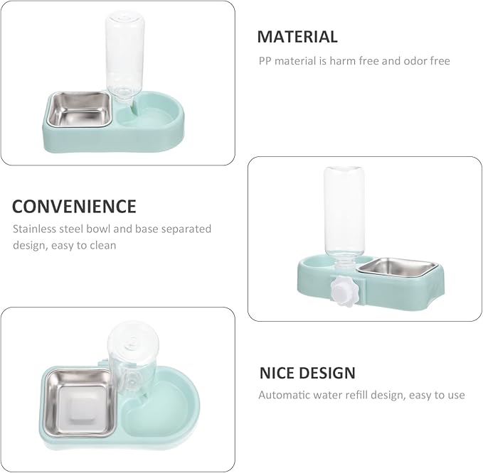 DECHOUS Hanging Automatic Water Dispenser for Dogs and Cats Dual Bowl PET Water Feeder Food-Grade Materials Non-Slip Design for Indoor and Outdoor Use