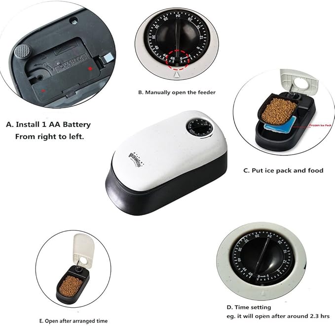 1-Meal Automatic Pet Feeder Dog Cat Feeder Bowl with Ice Pack (1-Meal)