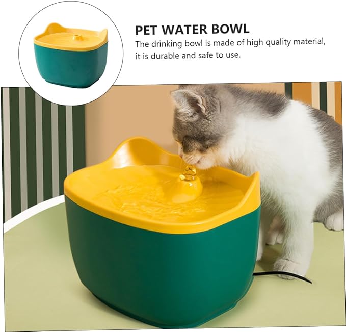Mipcase 2pcs Automatic Pet Water Bowl Cat Ear Design Convenient Electric Drinking Fountain for Cats and Dogs Silent Household Pet Water Feeder Random