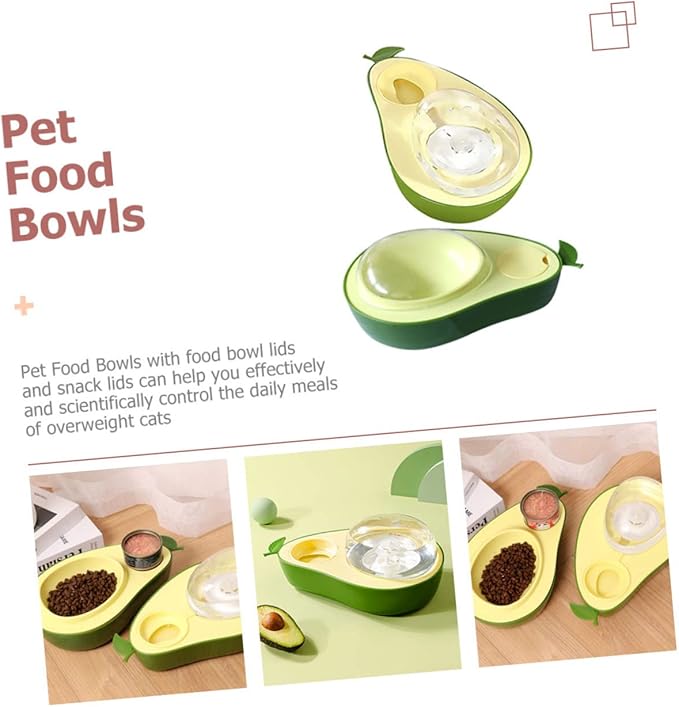 Generic 2pcs Cat Feeder and Water Dispenser Fruit-Shaped Automatic Feeding Station for Cats and Dogs Safe Material Dual Food and Water Bowls