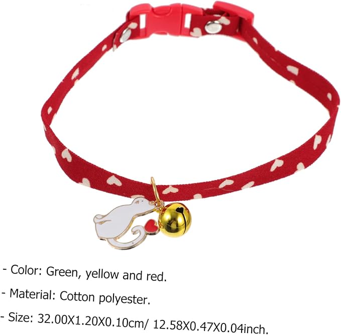 Yardwe 5Pcs Adjustable Pet Collars with Buckle and Bell Candy Style Safe for Dogs and Cats Easy Release Elastic Strap for Everyday Use