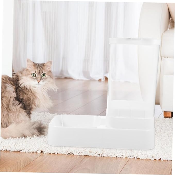 Pet Feeding Container Automatic Pet Feeder for Cats Dogs Rabbits Easy to Fill Detachable Bowl Design