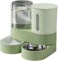 Automatic Pet Feeders with Removable Stainless Steel Bowls, Anti-Slip Base & Integrated Water Dispenser for Dogs Spill Elevated Bowl