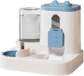 Automatic Pet Feeder and Waterer, Food and Water Dispenser, Feeding Station for Cats and Small Medium Dogs, Blue