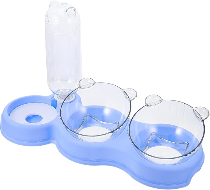 BESPORTBLE Detachable Pet Waterer and Dog Food Feeder Skid Dual Bowls for Indoor Use Convenient Automatic Water Dispenser for Cats and Dogs Safe Easy to Design