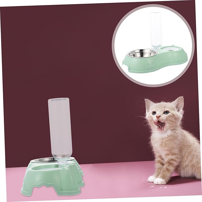 1Set Pet Double Feeder for Dogs and Cats Automatic Water Food Feeding Device with Non Slip Base Practical Pet Supply for Home and Pet Shops for Rabbits and Other