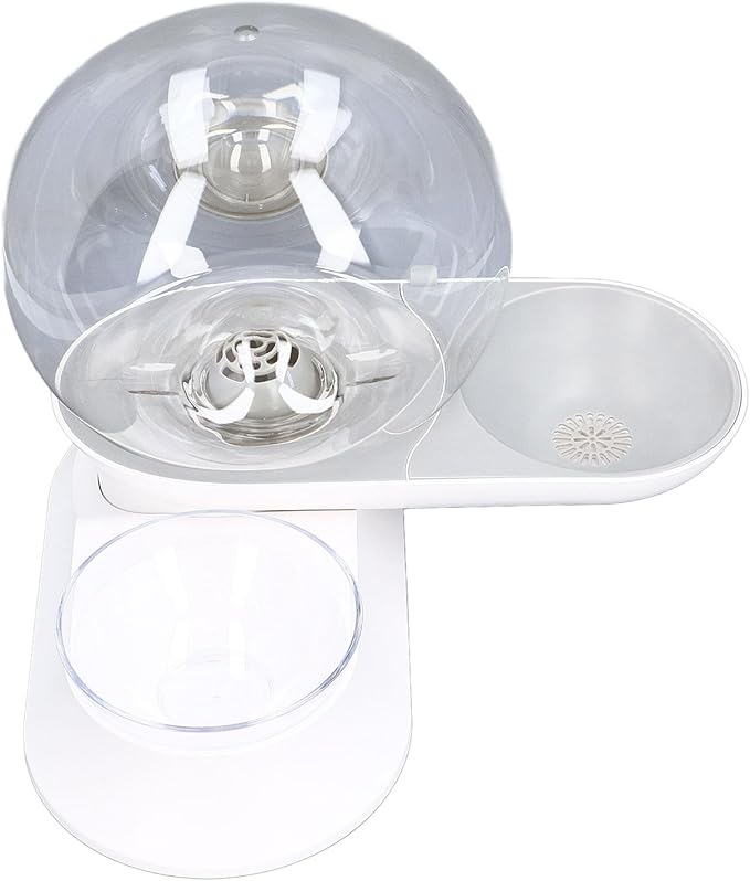 2.8L Pet Water Dispenser Shape Automatic Drinking Fountain Waterer Feeder Bowl Dispenser Automatic Cat Feeder Dog Feeder for Cats Dogs Puppy Non Slip Design(Grey)(Gray)