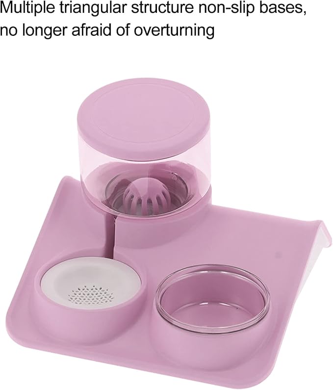 Pet Feeder, Detachable Cat 1.8L Automatic Water Dispenser Food Feeder Drinker Bowl, Pet Water Dispenser and Food Bowl Set for Dogs Cats and Small Animals (Rooftop Drinking
