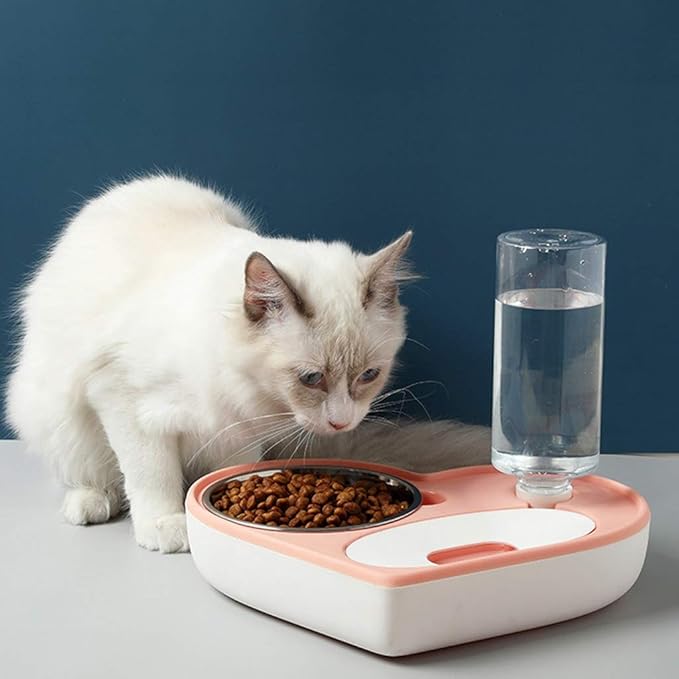 Pet Feeder, Automatic Drinking Fountain, Pet Drinking Fountain, NonWet Mouth and Antioverturning Pet Bowl