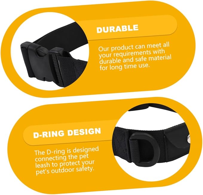 Generic 2Pcs Adjustable Dog Protective Collar with Buckle Comfortable Pet Positioning Collar for Dogs Anti-Lost Safety Gear for Outdoor Use