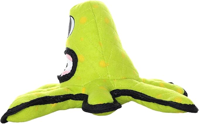 TUFFY - World's Tuffest Soft Dog Toy - Alien Green-Squeaker- Multiple Layers. Made Durable, Strong & Tough. Interactive Play (Tug, Toss & Fetch). Machine Washable & Floats