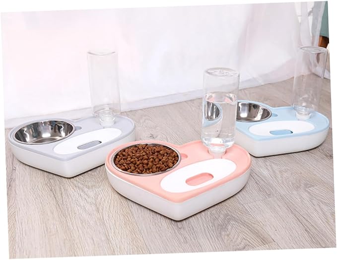 Dog Water Bowl Dispenser Automatic Pet Water Feeder Heart Shape Drinking Bowl Cat Dog Pet Supplies Grey